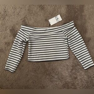 NWT ZARA striped off shoulder top